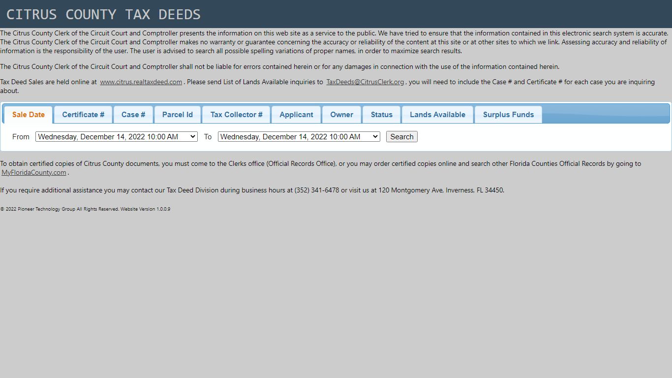 Tax Deed - Tax Deed - Landmark Web Official Records Search